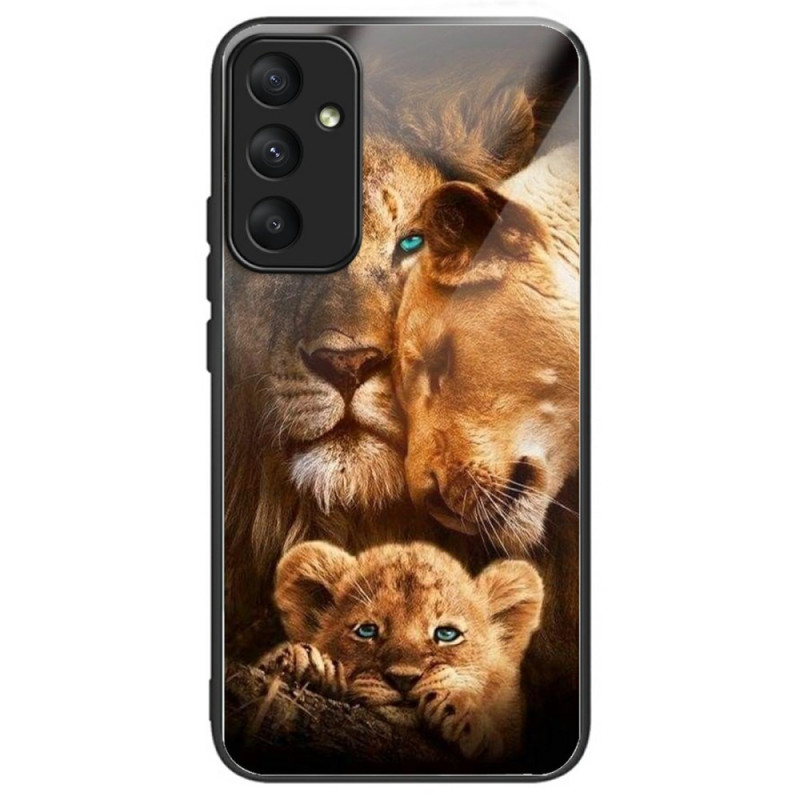 Samsung Galaxy A36 5G Funda de cristal templado con diseño de león