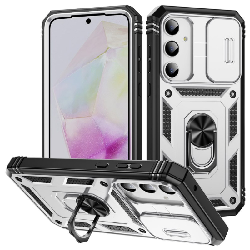 Funda resistente Samsung Galaxy A55 5G con anillo de soporte y protector de lente