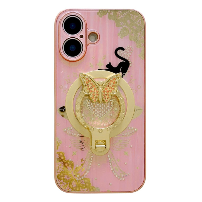 Funda iPhone 16 Gato y strass