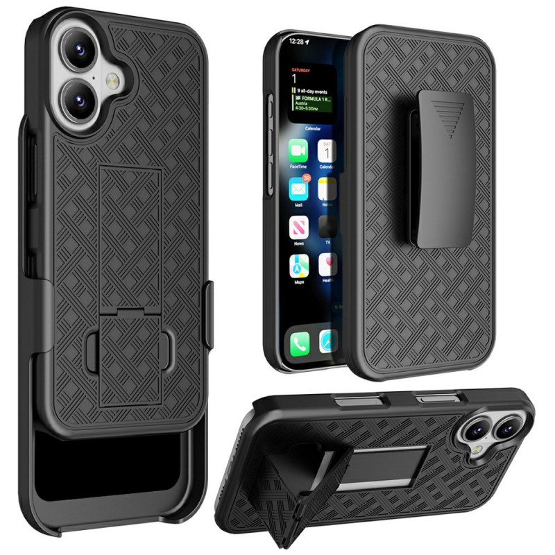 Protector de pantalla deslizante, soporte y clip para iPhone 16