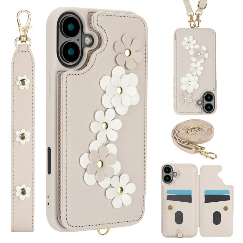 Funda iPhone 16 Card Funda
 2 Correas Floralies