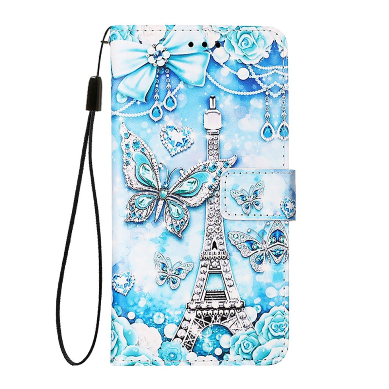 Funda iPhone 16E Torre Eiffel y Mariposas