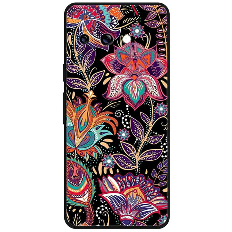 Google Pixel 9A Funda Patrón Floral Morado