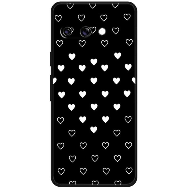 Funda Google Pixel 9A Corazones Blancos