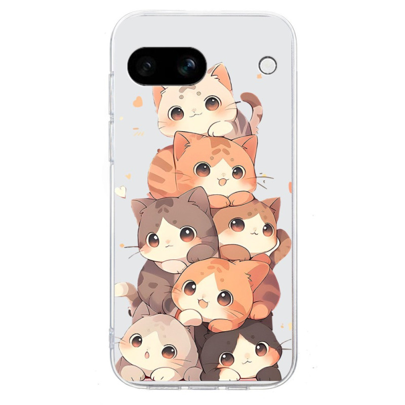 Funda Google Pixel 9A con estampado de gatitos - Protección contra impactos de TPU blando.