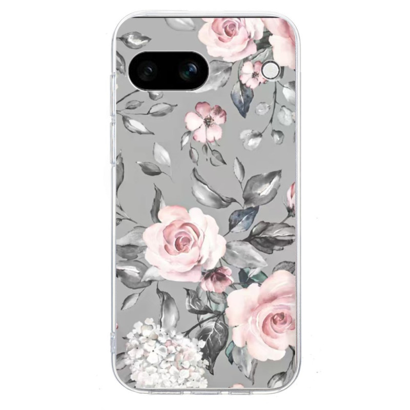 Funda Google Pixel 9A Patrón floral sobre fondo gris