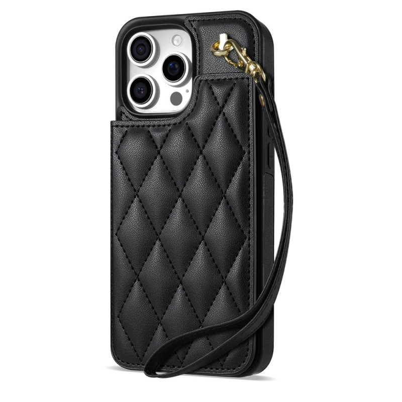 Funda acolchada para iPhone 16 Pro con colgante
 y tarjetero