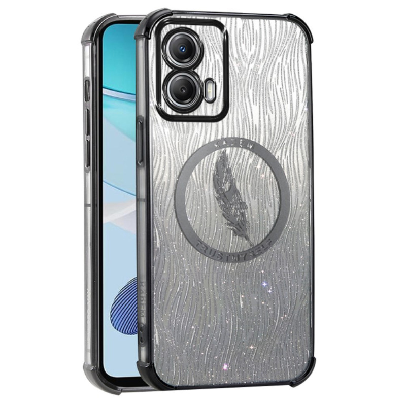 Moto G85 5G Funda Pluma y Purpurina KADEM