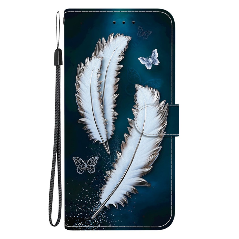 Funda Moto G55 5G Plumas Blancas