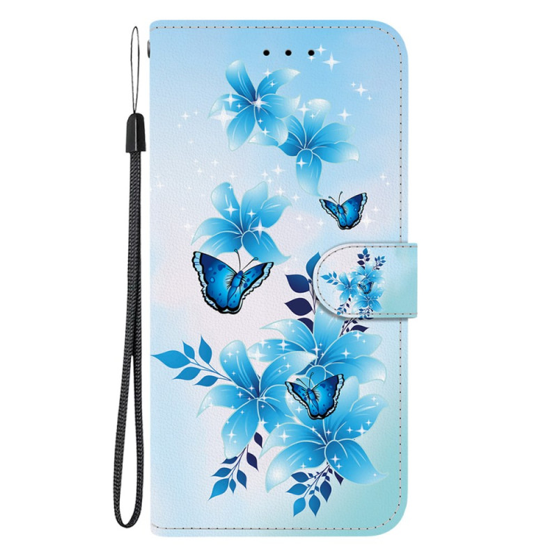 Moto G55 5G Funda Pequeñas Mariposas Azules