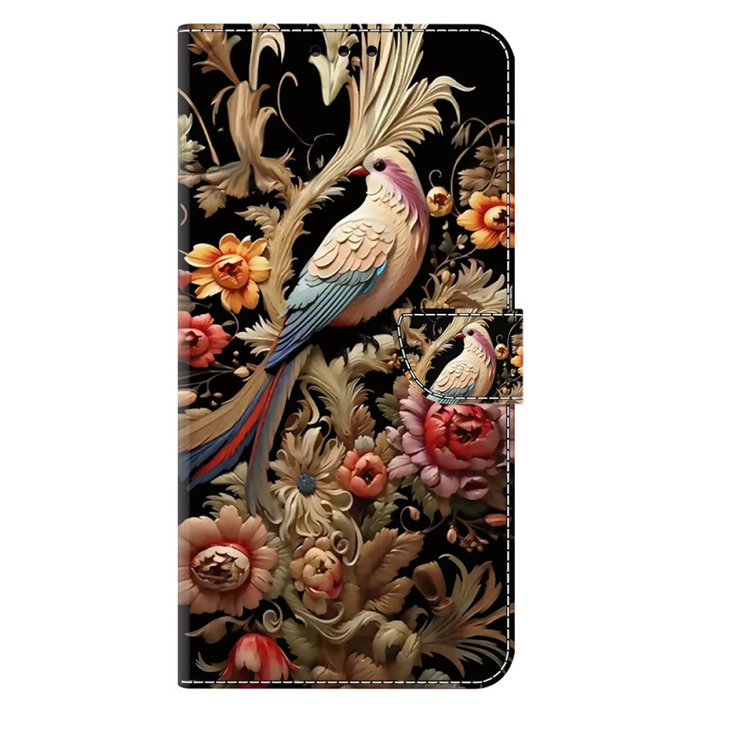 Moto G55 5G Funda Vintage Flores y Pájaros