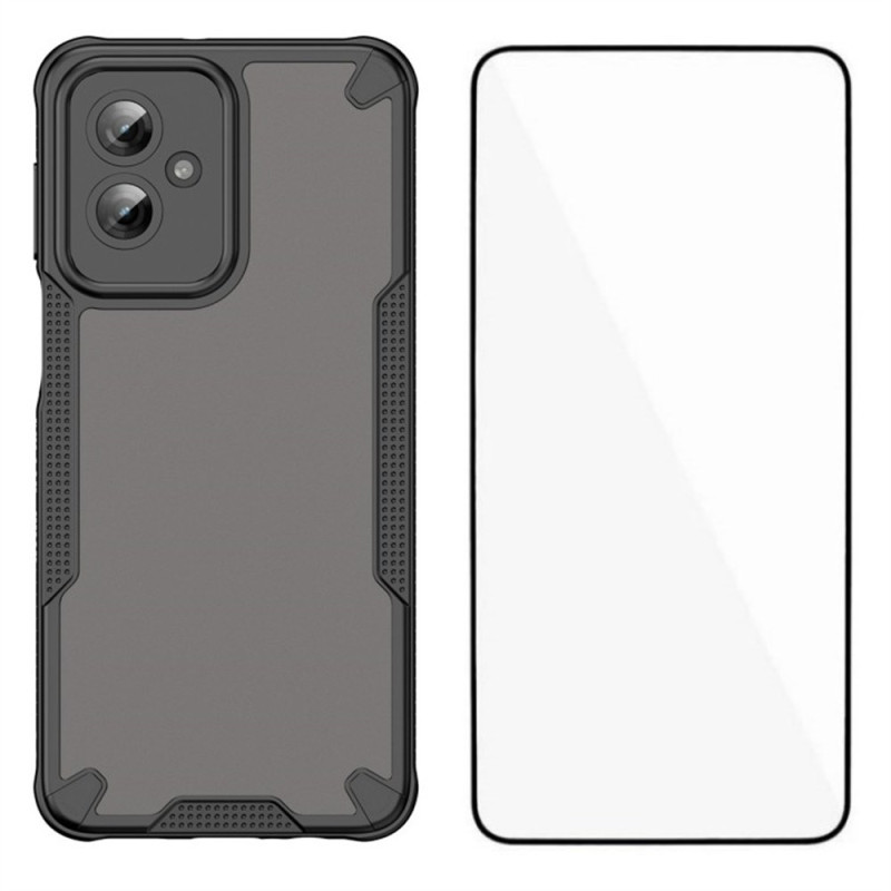 Funda híbrida Moto G55 5G con protector de pantalla de cristal templado