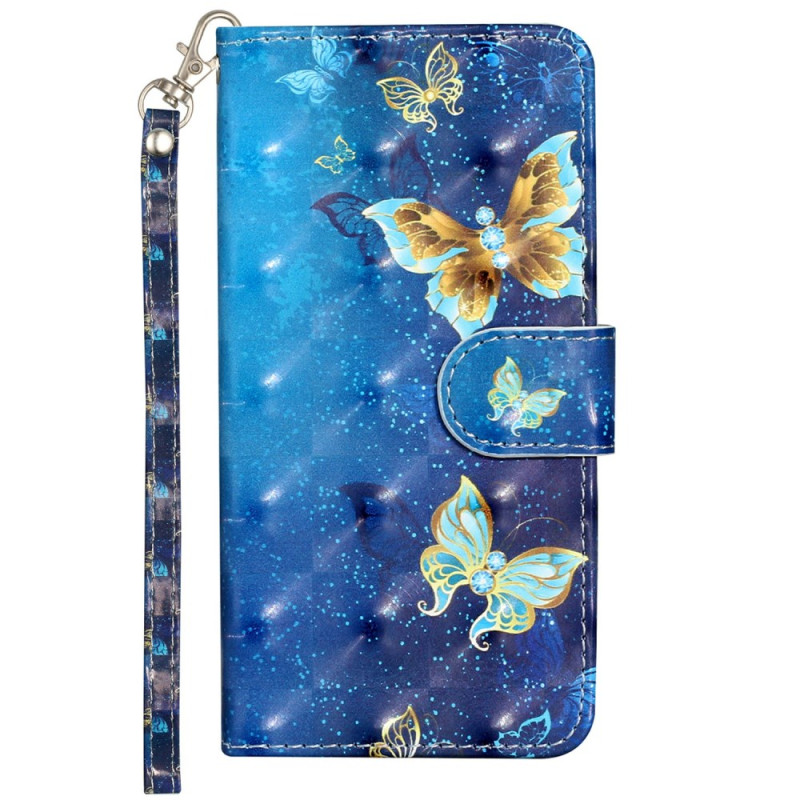 Funda para iPhone 16E Mariposas azules y doradas