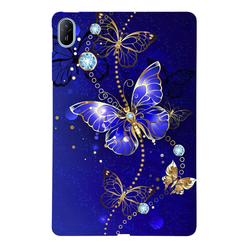 Huawei MatePad SE 11 Funda Mariposas Oro y Azul