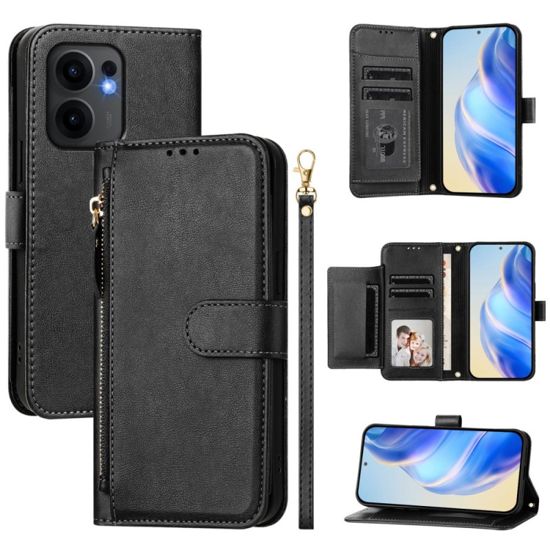 Oppo Reno 13F 5G Funda con cremallera para tarjetas y bolsillos