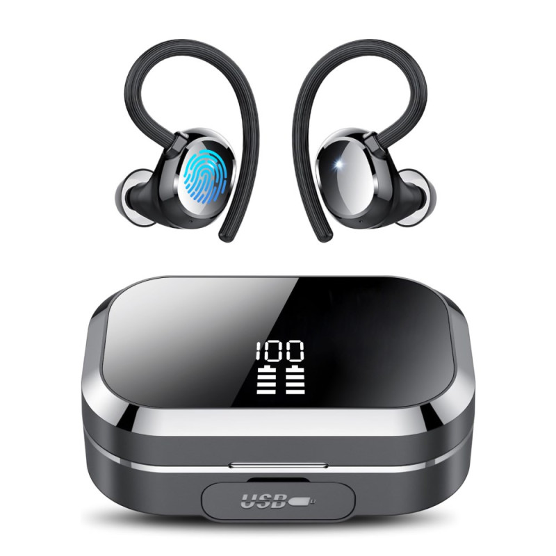 Auriculares con función de batería externa y ganchos para las orejas TWS