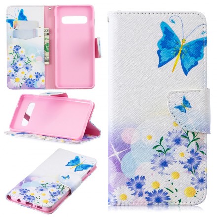Funda Samsung Galaxy S10 pintada con mariposas y flores