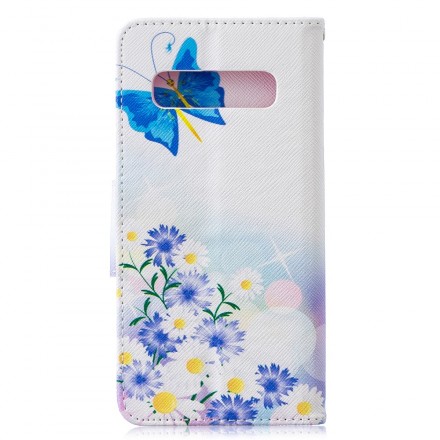 Funda Samsung Galaxy S10 pintada con mariposas y flores