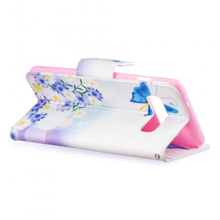 Funda Samsung Galaxy S10 pintada con mariposas y flores