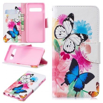 Funda Samsung Galaxy S10 pintada con mariposas y flores Funda Samsung Galaxy S10 pintada con mariposas y flores