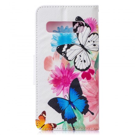 Funda Samsung Galaxy S10 pintada con mariposas y flores