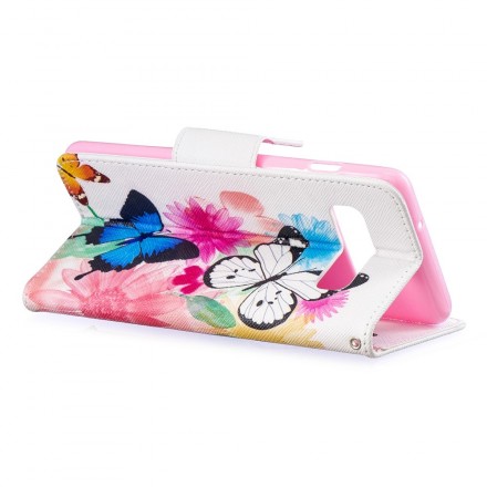 Funda Samsung Galaxy S10 pintada con mariposas y flores