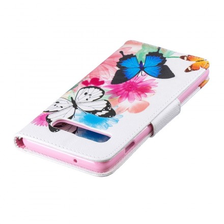 Funda Samsung Galaxy S10 pintada con mariposas y flores