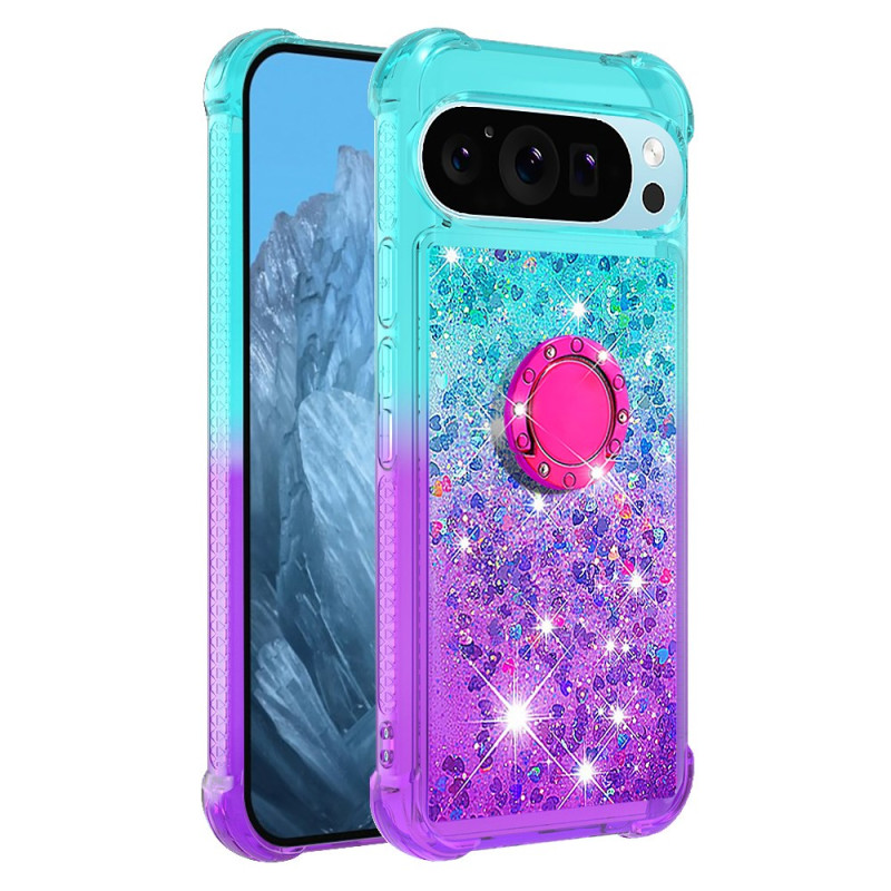 para Google Pixel 10 purpurina degradada con anillo de soporte