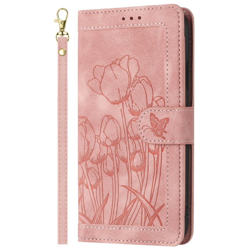 Funda Moto G Power (2025) 5 tarjeteros con estampado floral