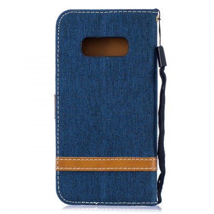 Funda de tela y colgante efecto cuero para Samsung Galaxy S10 Lite Funda de tela y colgante efecto cuero para Samsung Galaxy S10 Lite