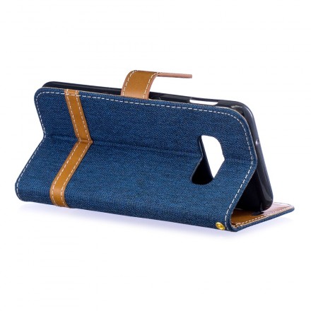 Funda de tela y colgante efecto cuero para Samsung Galaxy S10 Lite Funda de tela y colgante efecto cuero para Samsung Galaxy S10 Lite