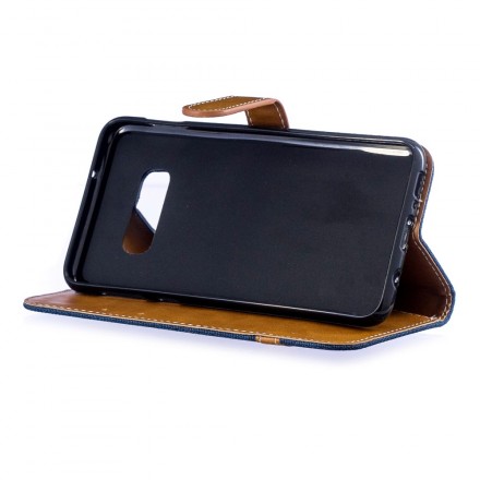 Funda de tela y colgante efecto cuero para Samsung Galaxy S10 Lite Funda de tela y colgante efecto cuero para Samsung Galaxy S10 Lite