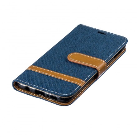 Funda de tela y colgante efecto cuero para Samsung Galaxy S10 Lite Funda de tela y colgante efecto cuero para Samsung Galaxy S10 Lite