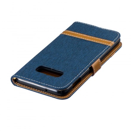 Funda de tela y colgante efecto cuero para Samsung Galaxy S10 Lite Funda de tela y colgante efecto cuero para Samsung Galaxy S10 Lite