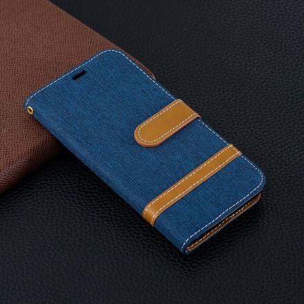 Funda de tela y colgante efecto cuero para Samsung Galaxy S10 Lite Funda de tela y colgante efecto cuero para Samsung Galaxy S10 Lite