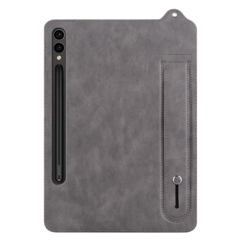 Samsung Galaxy Tab S10 Plus / S9 Plus / S8 Plus / S7 Plus Funda de piel Soporte para stylus y colgante
