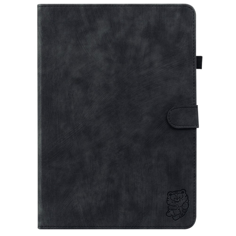 Samsung Galaxy Tab S10 Plus / S9 Plus Funda Efecto Gamuza Tigre Pequeño