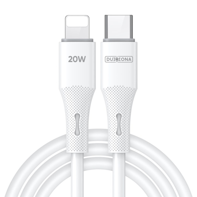 DUZZONA iPhone 20W Cable de carga Blanco