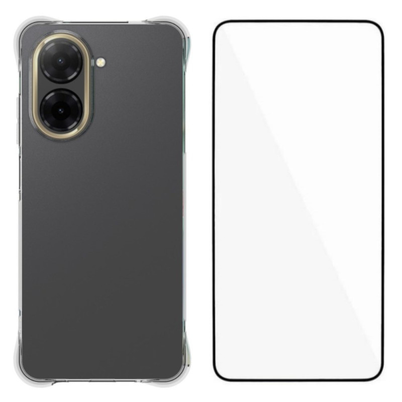 Xiaomi Redmi A5 4G Funda Transparente Reforzada con Protector de Pantalla de Cristal Templado WANLONFENG