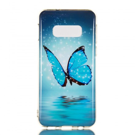 Funda Samsung Galaxy S10 Lite Mariposa Azul Fluorescente