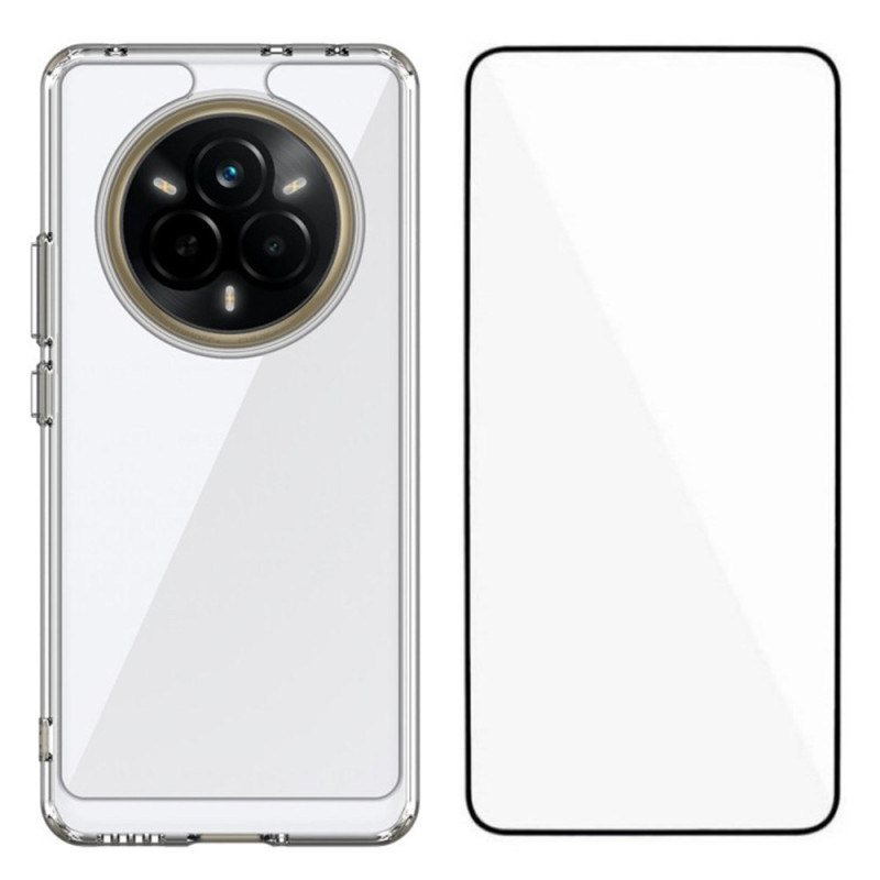Realme 14 Pro 5G Funda Transparente con Protector de Pantalla de Cristal Templado