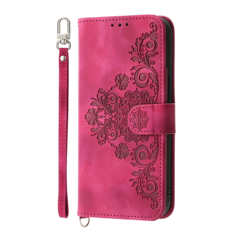 Realme 14 Pro 5G Funda de encaje floral con colgante