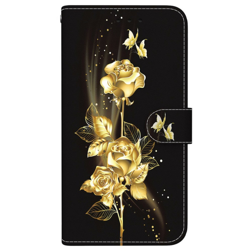 Funda Realme 14 5G Oro y Mariposas Rosa
