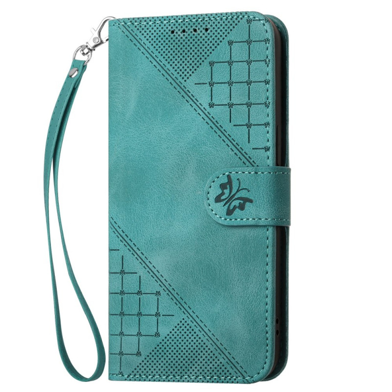 Realme 14 5G Funda de cordón con estampado de mariposa
