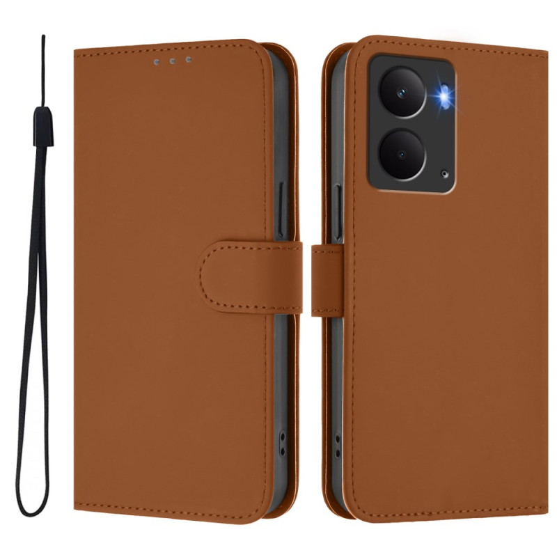 Funda Realme 14 5G Piel Simulada Lisa con Colgante