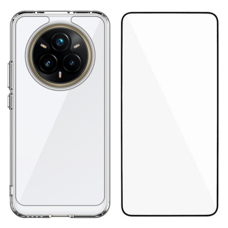 Realme 14 Pro Plus 5G Funda transparente con protector de pantalla de cristal templado