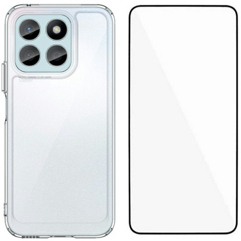 Honor X8b Funda Transparente con Protector de Pantalla de Cristal Templado