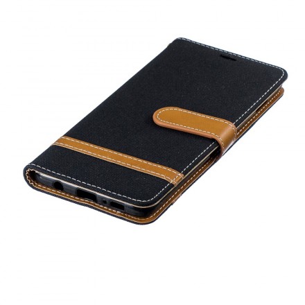 Funda de tela y efecto cuero para Samsung Galaxy S10 Plus con colgante