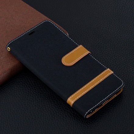 Funda de tela y efecto cuero para Samsung Galaxy S10 Plus con colgante