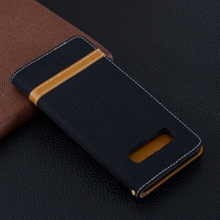 Funda de tela y efecto cuero para Samsung Galaxy S10 Plus con colgante